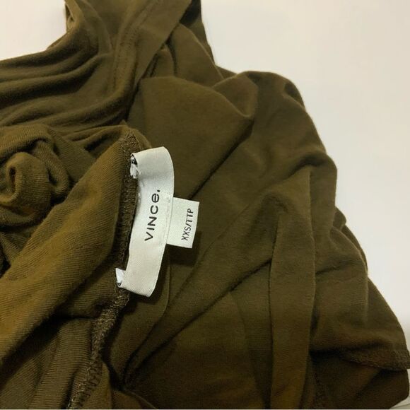 $145 Vince Women's Green Easy Long Sleeve Modern Turtleneck Stretch Top Size XXS - Picture 9 of 9